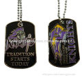 Dog Tags, Iron Die Struck Soft Enamel for Both Sides, Nickel-plated, Customized Logos Available